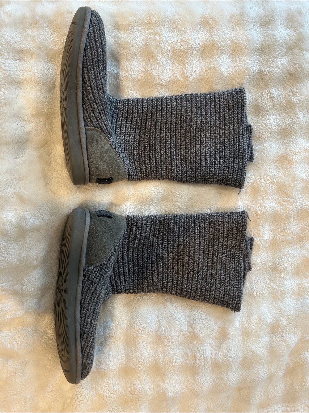 UGG Gray Ribbed Knit Boot Socks - Picture 5 of 10